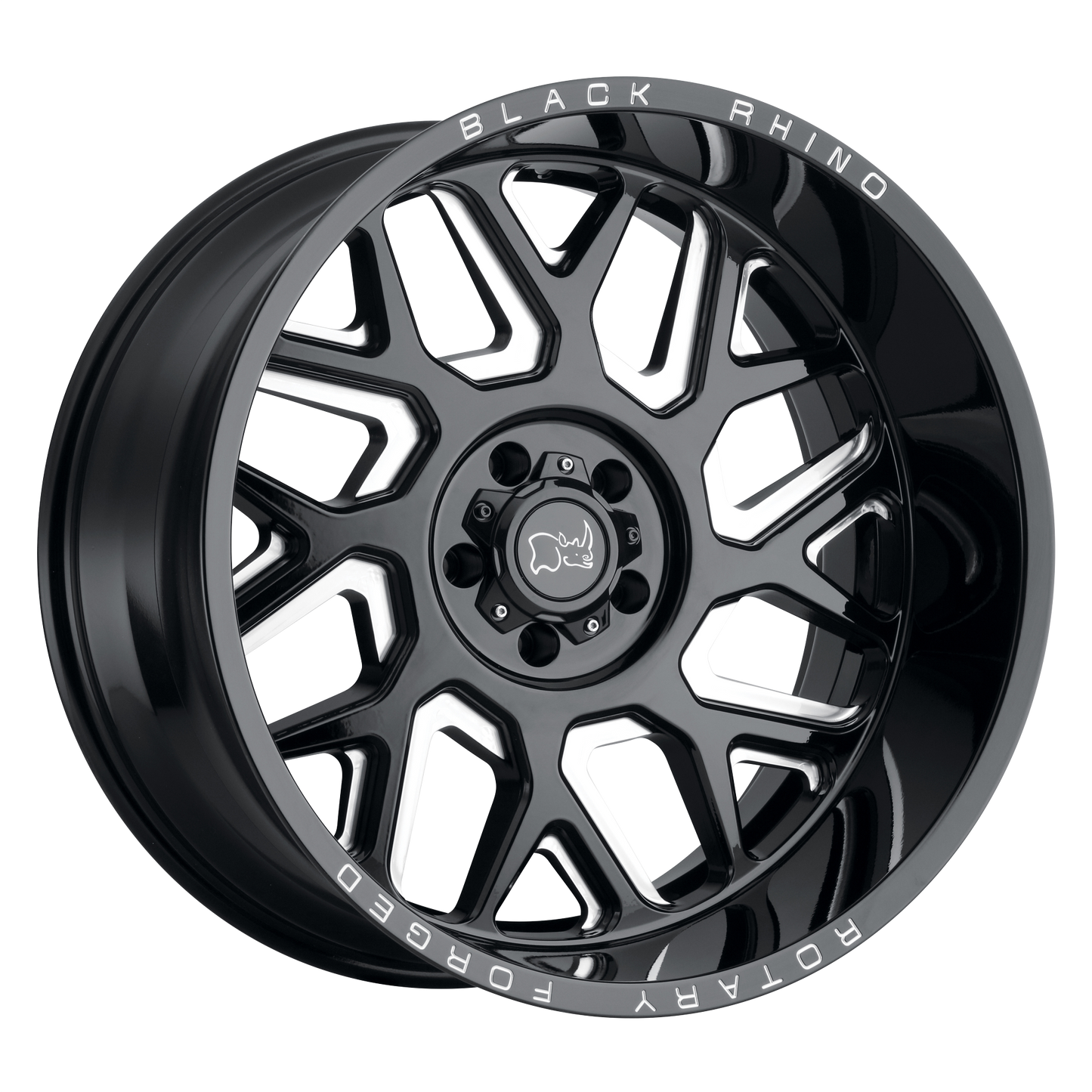 20x9.5 Black Rhino REAPER GLOSS BLACK & MILLED Wheel 5x5 (-18mm)