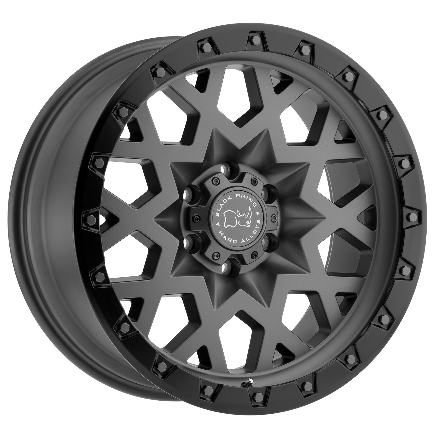 17x9.5 Black Rhino SPROCKET MATTE GUNMETAL W/ BLACK RING Wheel 5x5 (-18mm)