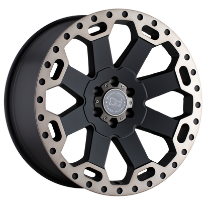 20x9 Black Rhino WARLORD MATTE BLACK W/ MACHINED DARK TINT Wheel 8X6.5 (-12mm)
