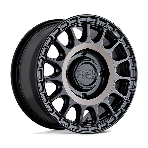 15x7 Black Rhino Powersports SANDSTORM SEMI GLOSS BLK W/ MACH Wheel 4x156 (36mm)