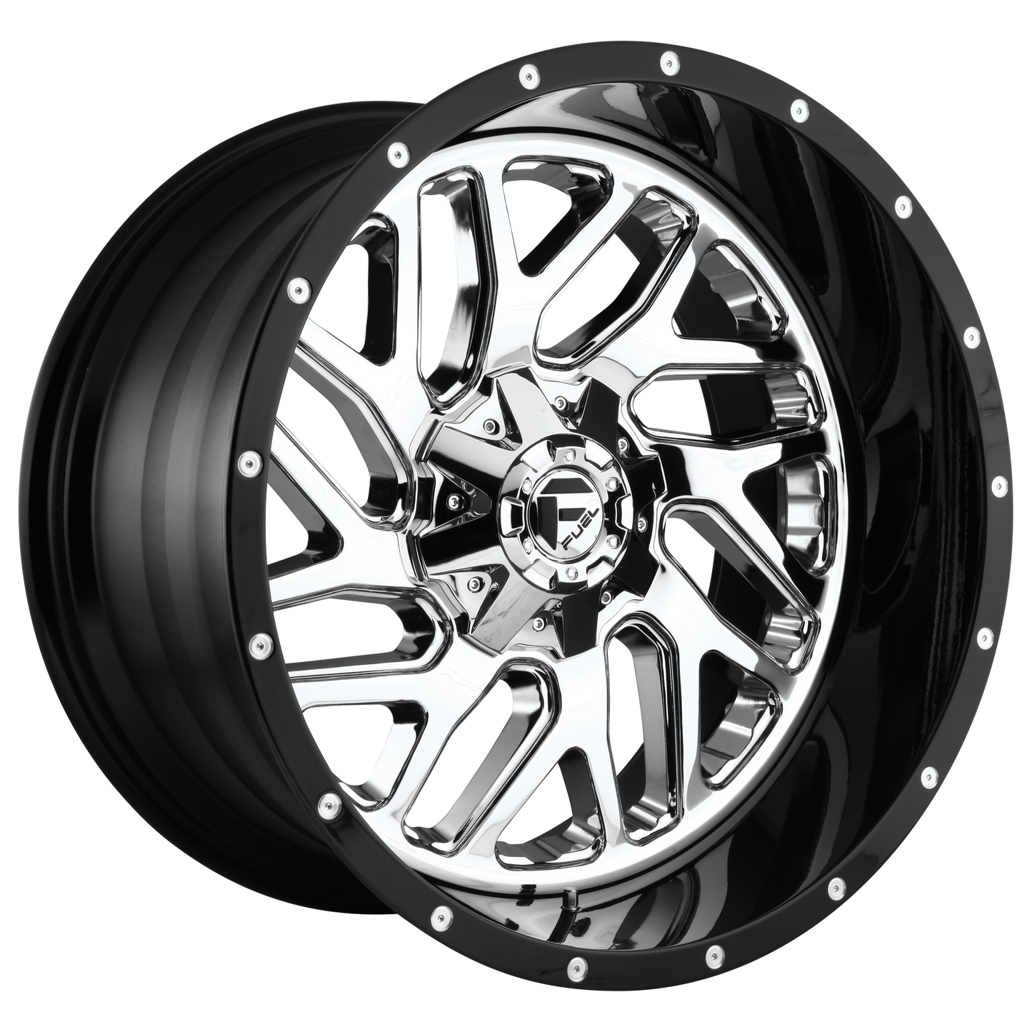 22x12 Fuel D211 Triton Chrome W/Black Lip Wheel 8x180 (-44mm)