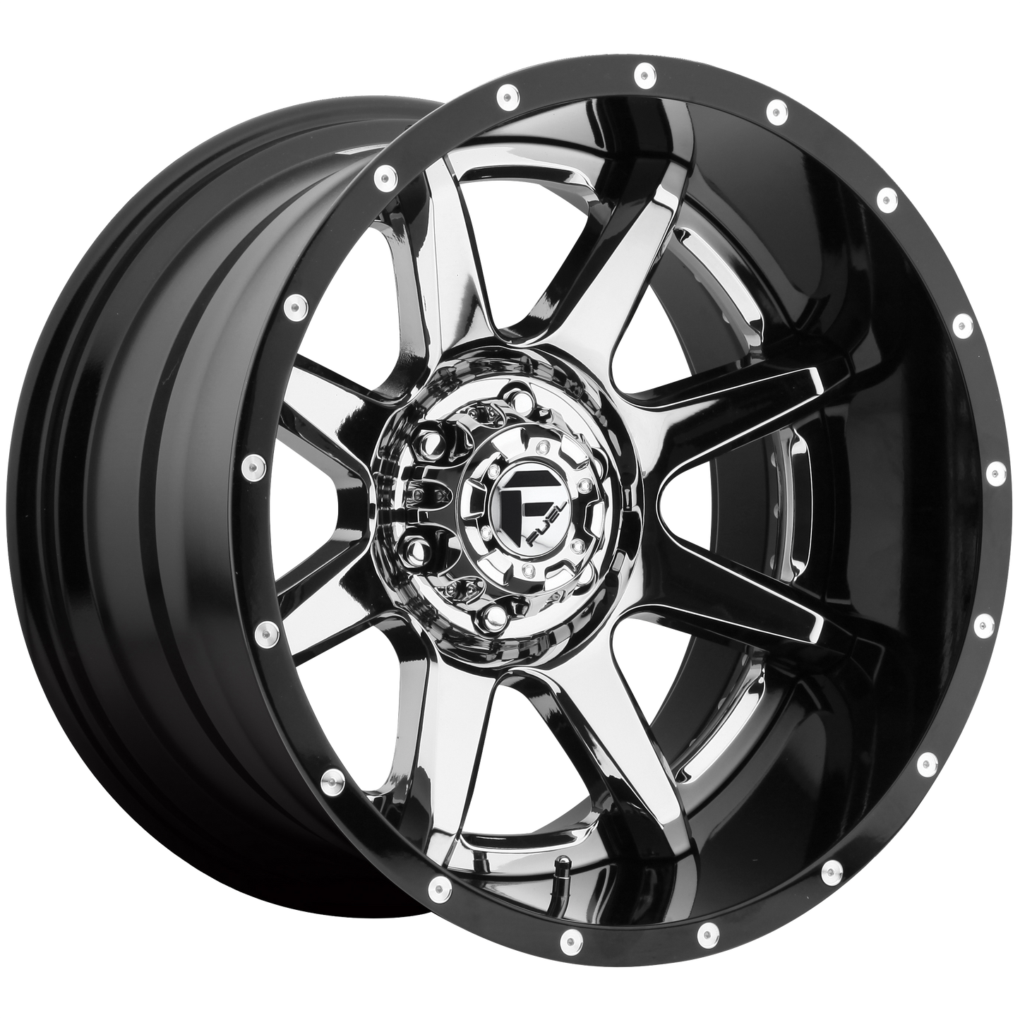 20x10 Fuel D247 Rampage Chrome W/Black Lip Wheel 6x5.5 (-19mm)