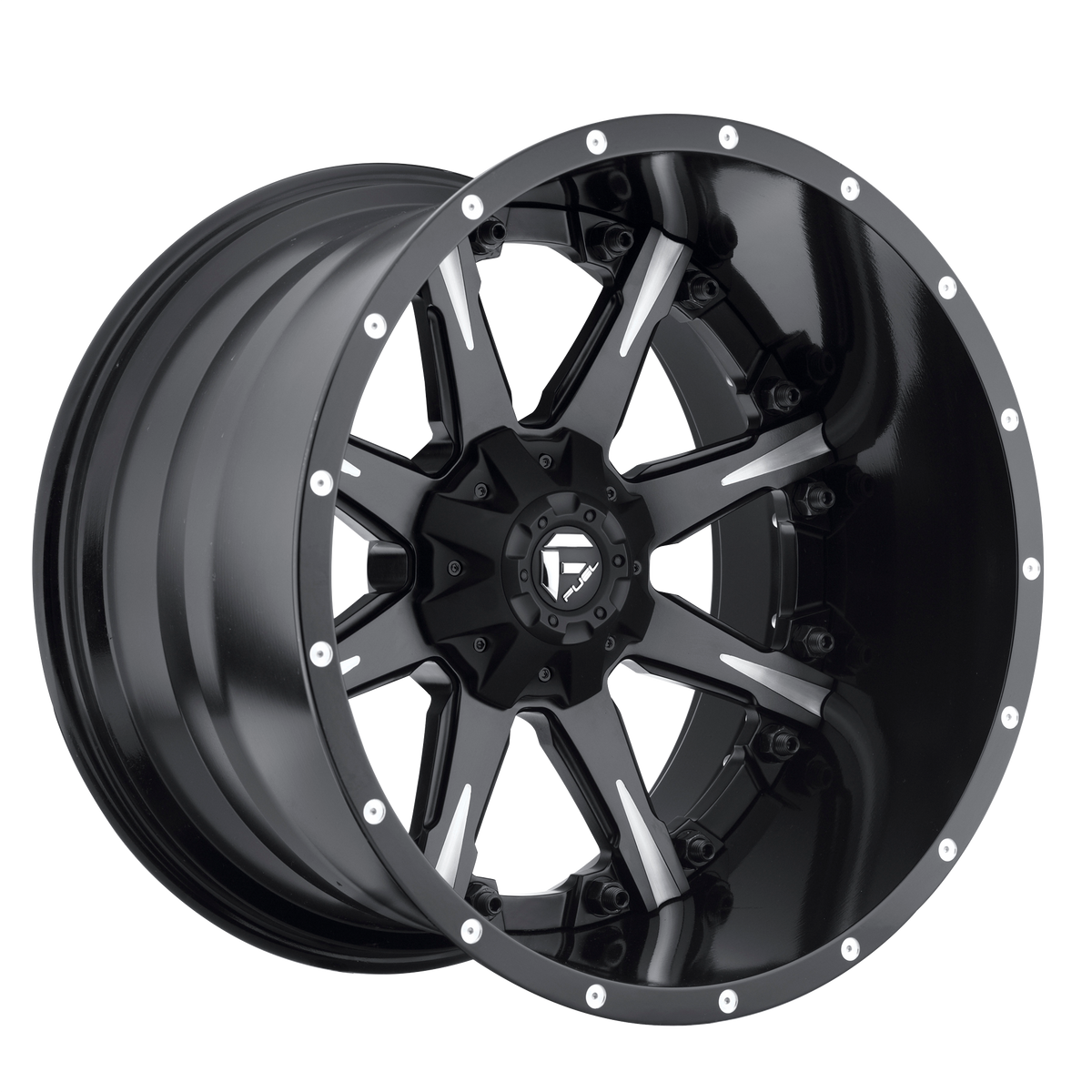 20x12 Fuel D251 Nutz Black & Milled Wheel 8x170 (-44mm)