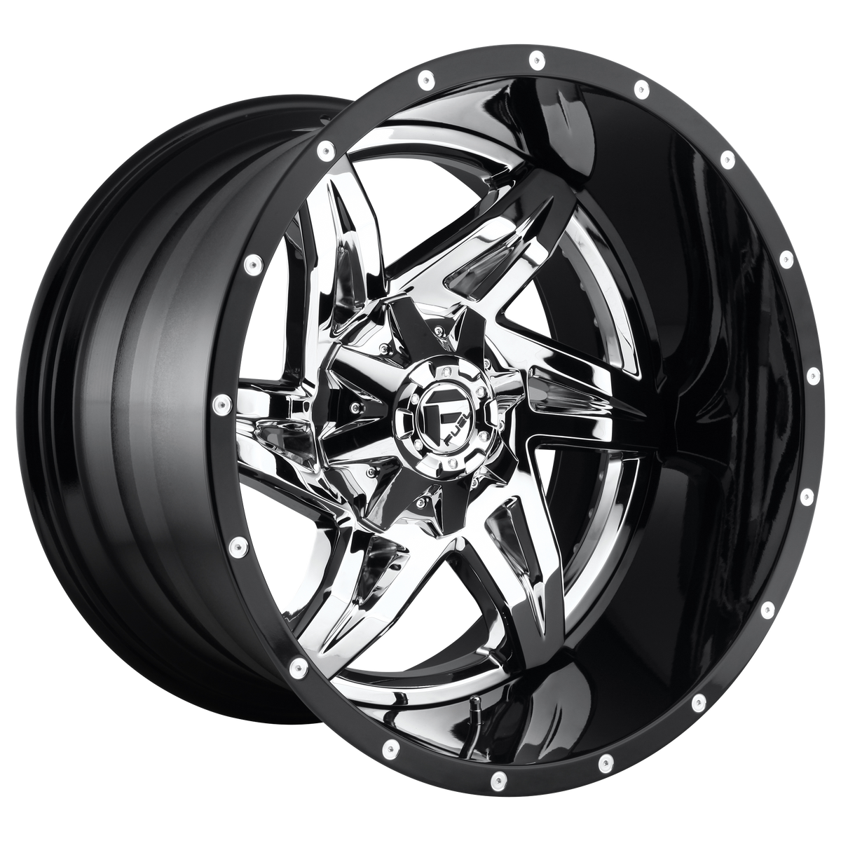 20x10 Fuel D272 Rocker Chrome W/Black Lip Wheel 5x5.5/5x150 (-18mm)