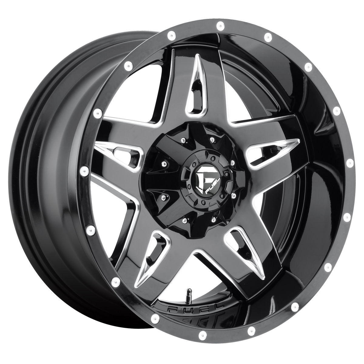 20x10 Fuel D554 Full Blown Black & Milled Wheel 6x5.5/6x135 (-24mm)