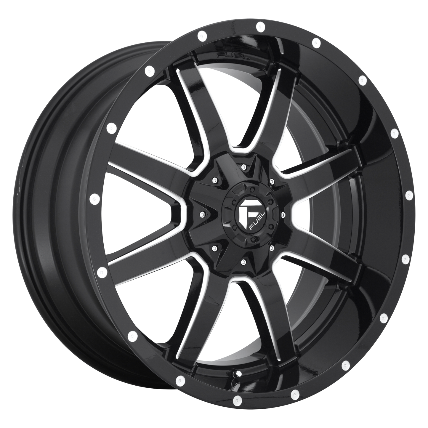 20x14 Fuel D610 Maverick Gloss Black Milled Wheel 8x6.5 (-76mm)