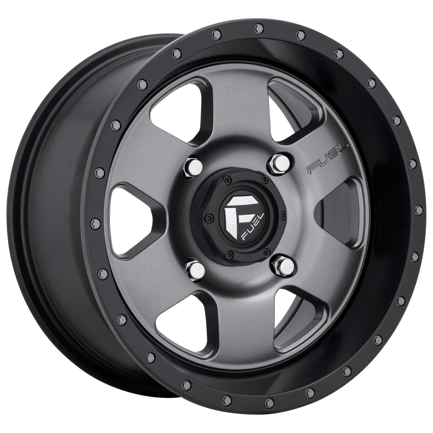 18x9 Fuel D619 PODIUM MATTE GUN METAL BLACK BEAD RING Wheel 5x5 (-12mm)