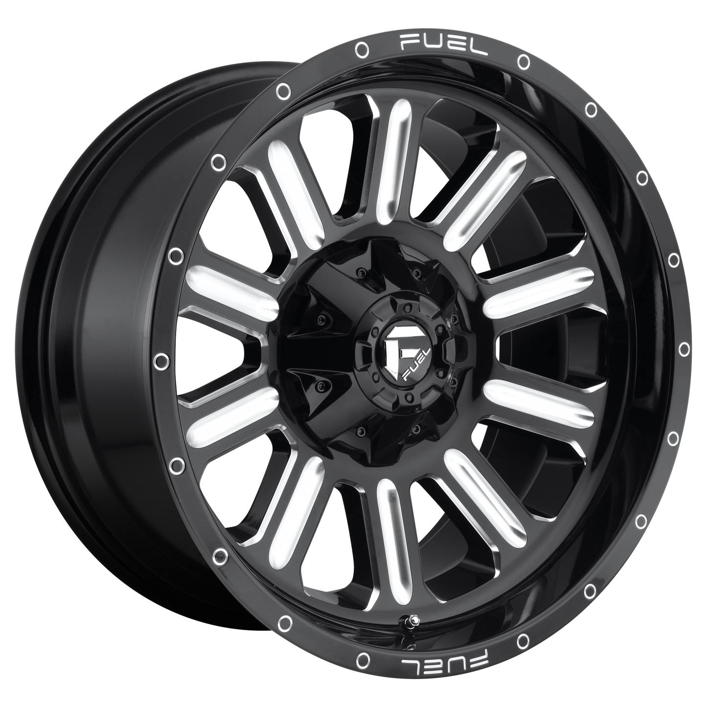 20x12 Fuel D620 HARDLINE GLOSS BLACK MILLED Wheel 6x5.5/6x135 (-45mm)