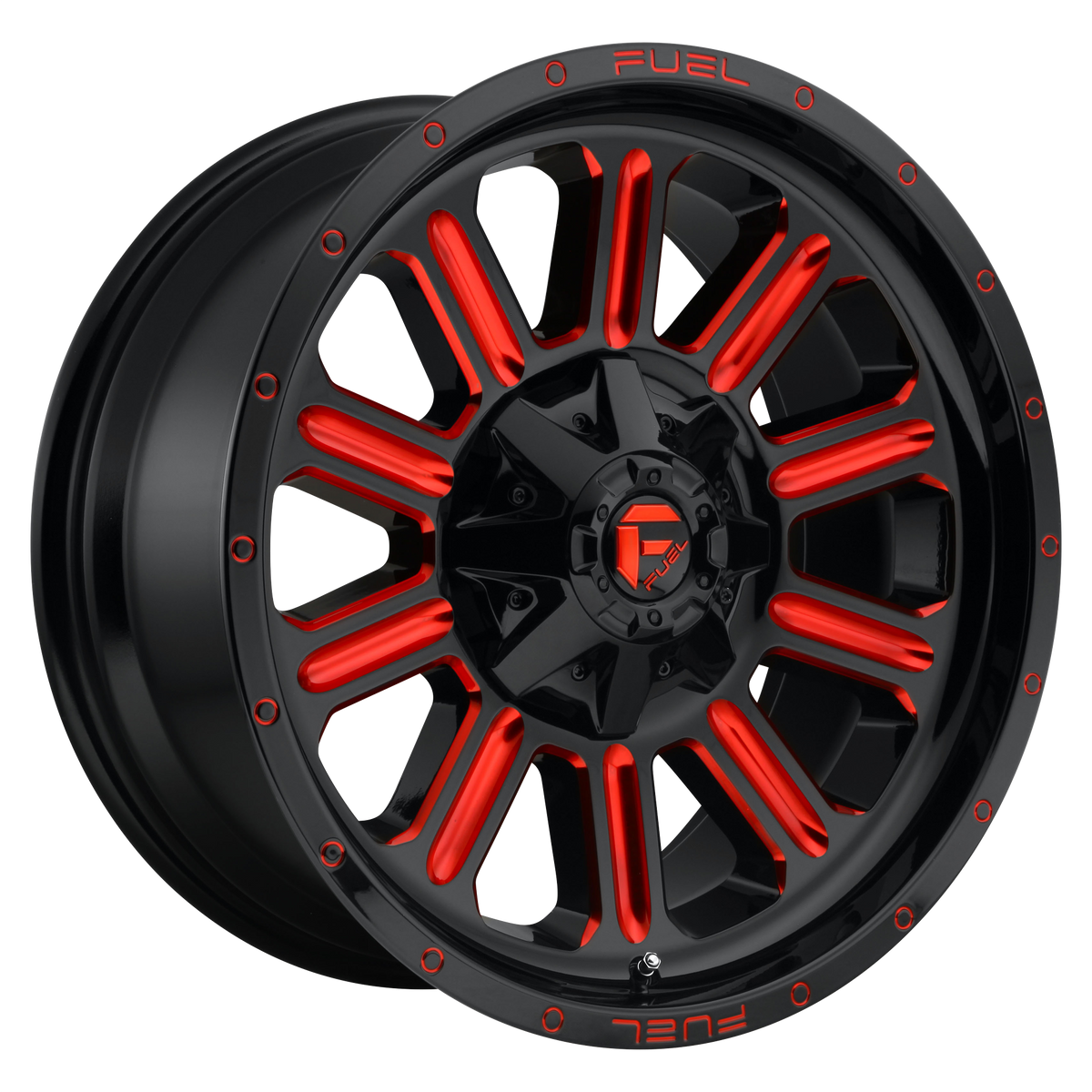 18x9 Fuel D621 HARDLINE GLOSS BLACK RED TINTED Wheel 6x5.5/6x135 (1mm)
