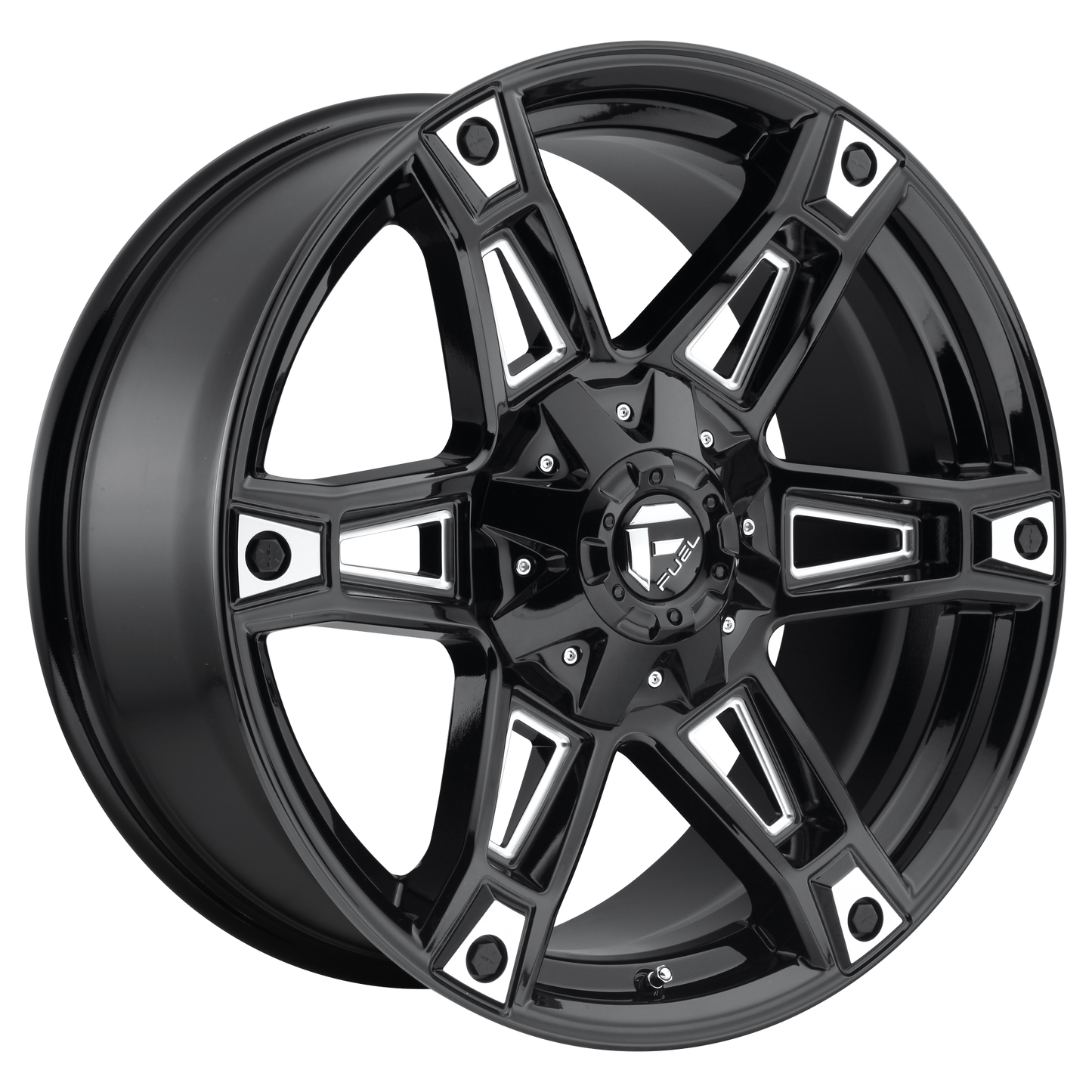 20x9 Fuel D622 DAKAR GLOSS BLK MILLED Wheel 5x5.5/5x150 (1mm)