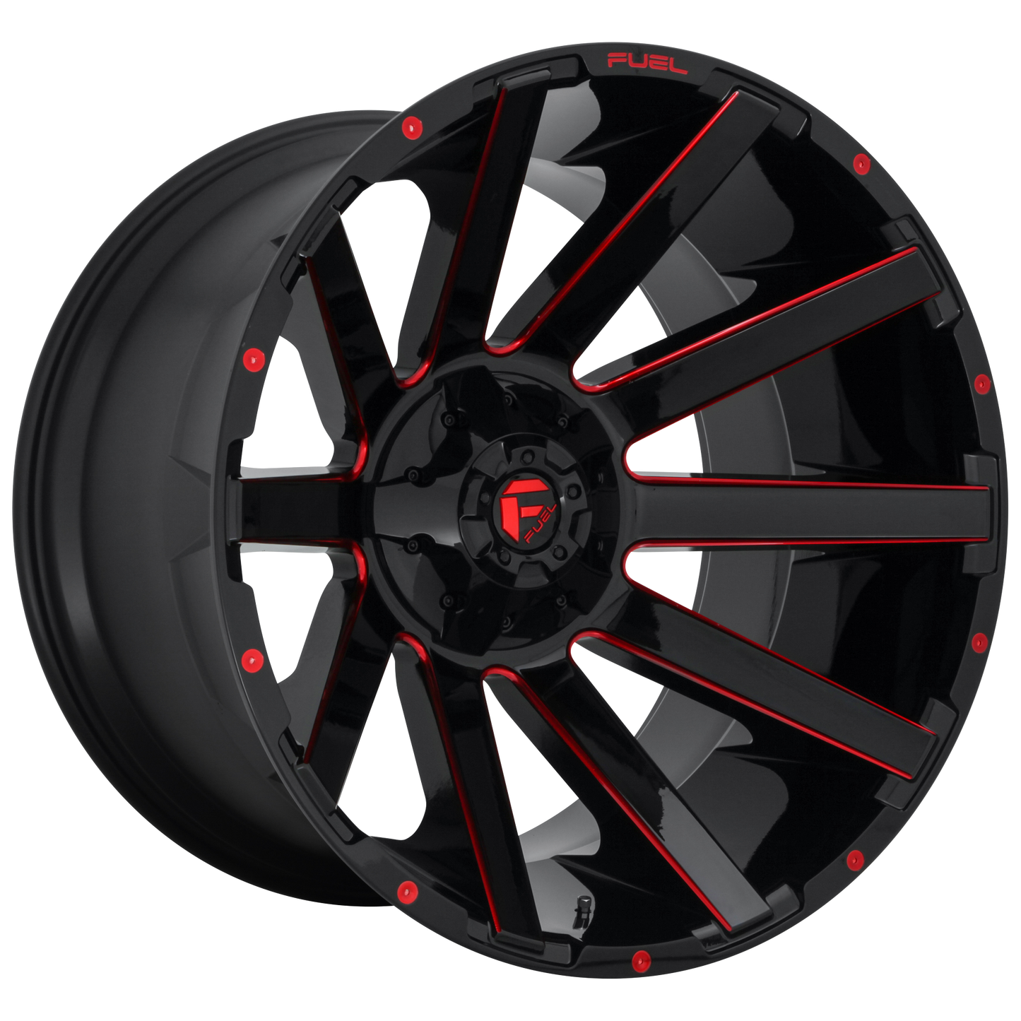 20x10 Fuel D643 CONTRA GLOSS BLACK RED TINTED Wheel 6x5.5/6x135 (-18mm)
