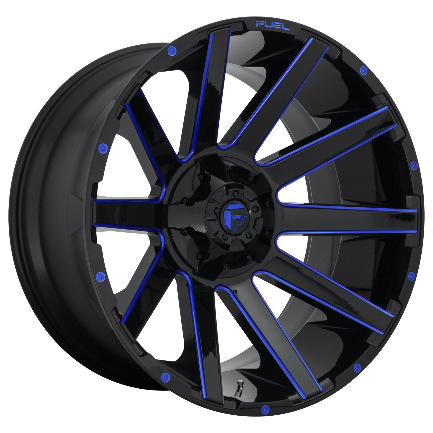 24x14 Fuel D644 CONTRA GLOSS BLACK BLUE TINTED CLEAR Wheel 8x170 (-75mm)
