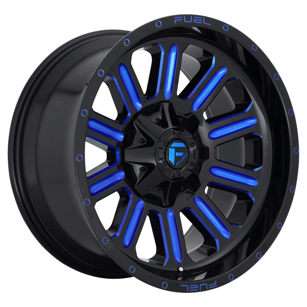22x12 Fuel D646 HARDLINE GLOSS BLACK BLUE TINTED Wheel 6x5.5/6x135 (-44mm)
