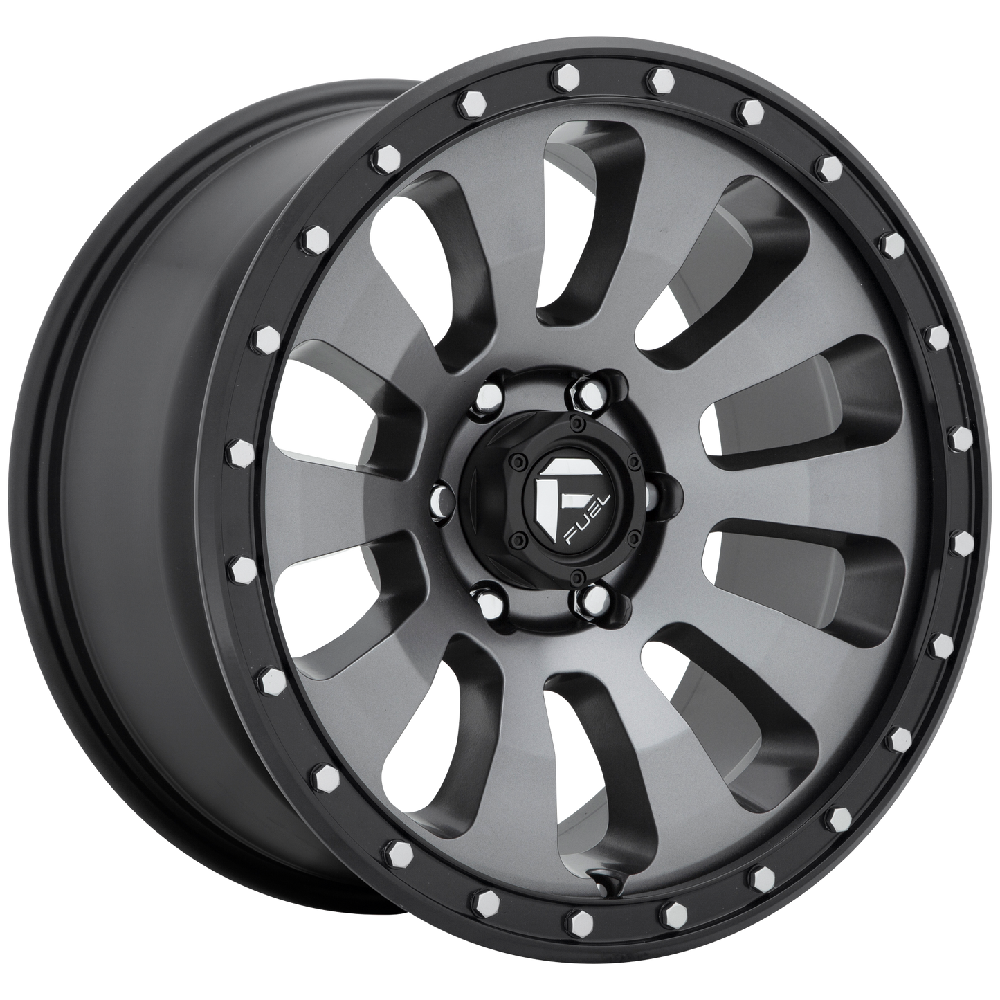 17x9 Fuel D648 TACTIC MATTE GUN METAL BLACK BEAD RING Wheel 6x5.5 (-12mm)