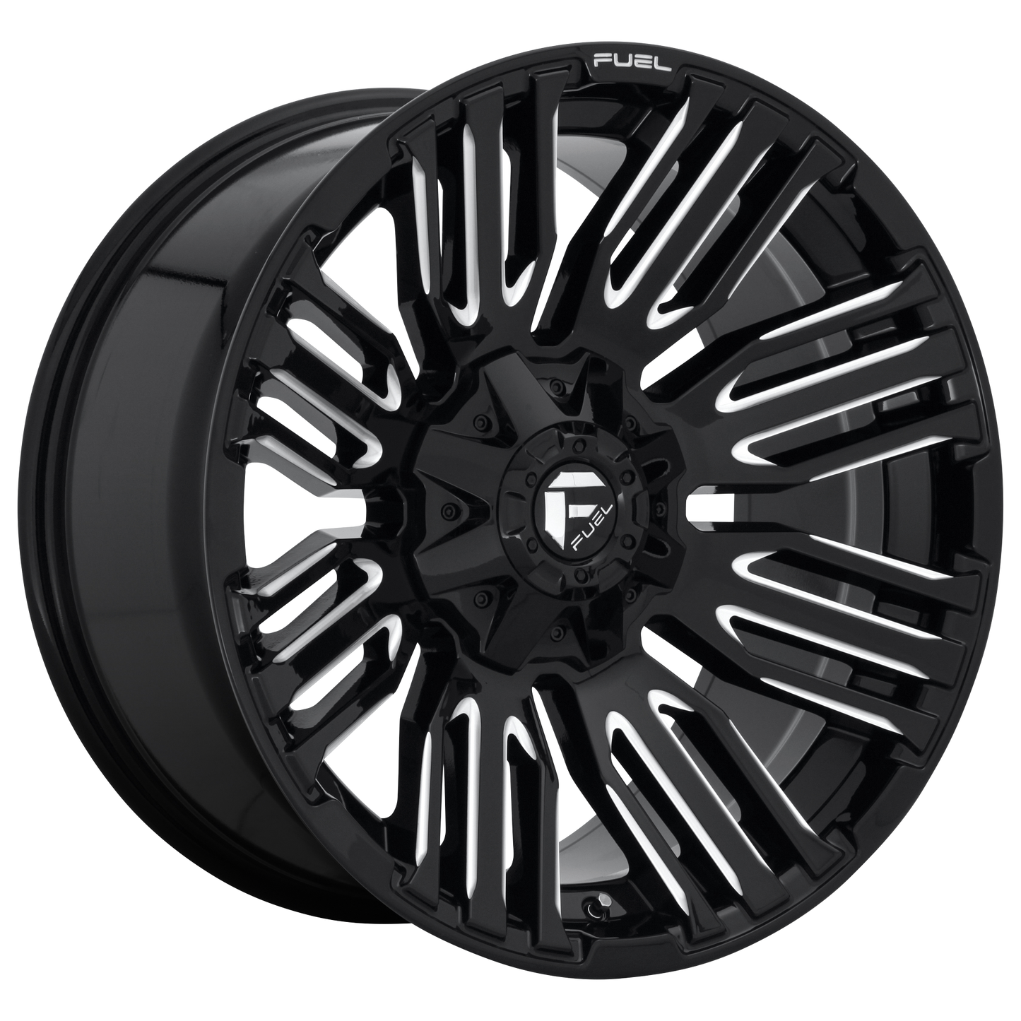20x9 Fuel D649 SCHISM GLOSS BLK MILLED Wheel 5x5.5/5x150 (1mm)