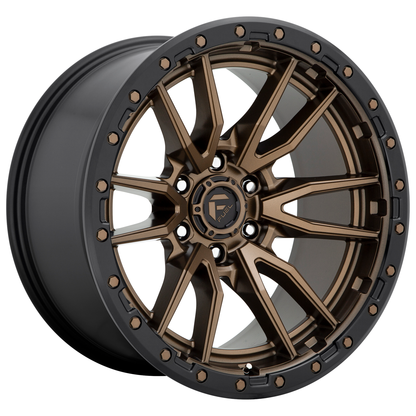 22x12 Fuel D681 REBEL MATTE BRONZE BLACK BEAD RING Wheel 8x180 (-44mm)