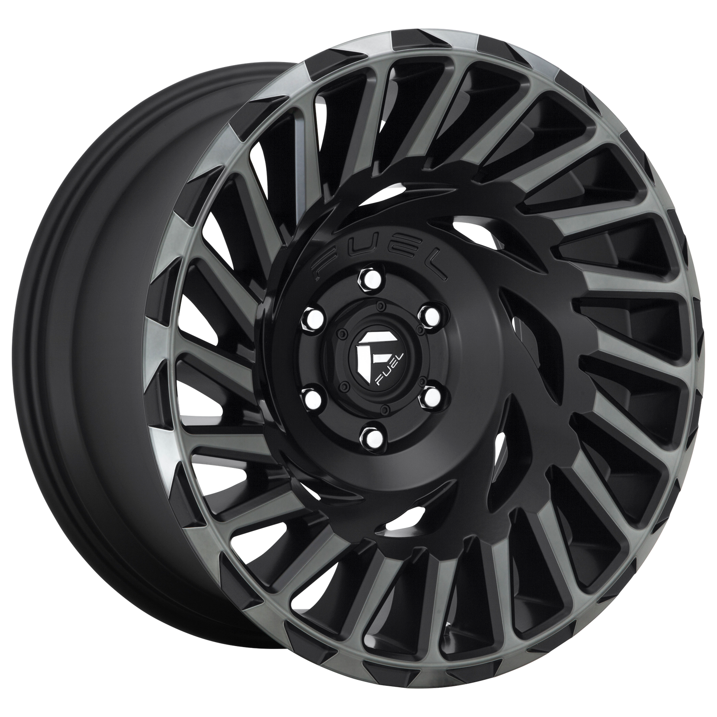 20x10 Fuel D683 CYCLONE MATTE MACHINED DOUBLE DARK TINT Wheel 6x135 (-18mm)