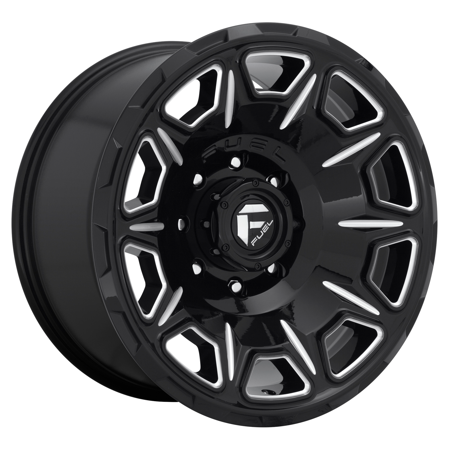 20x10 Fuel D688 VENGEANCE GLOSS BLACK MILLED Wheel 8x170 (-18mm)