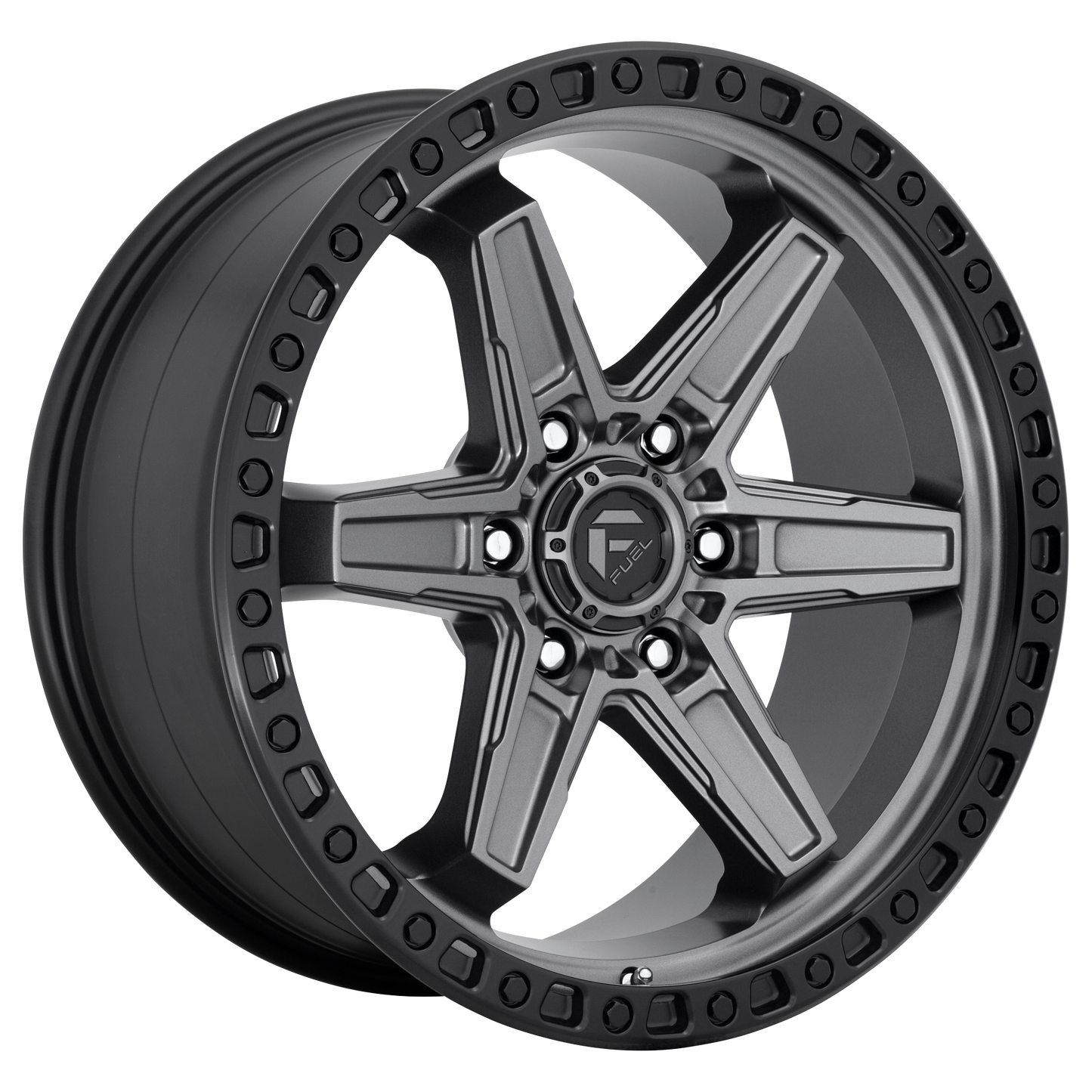 18x9 Fuel D698 KICKER MATTE GUN METAL BLACK BEAD RING Wheel 5x5 (1mm)