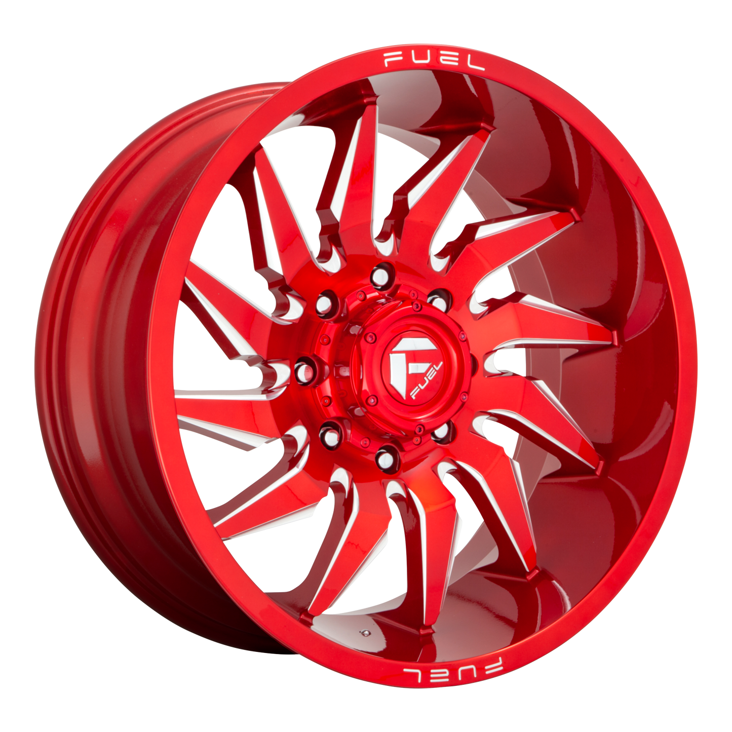 24x12 Fuel D745 SABER Candy Red Milled Wheel 8x180 (-44mm)