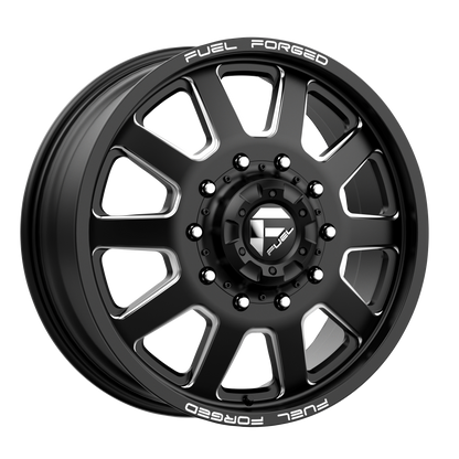 24x8.25 Fuel Forged FF09D Matte Black Milled Front DUALLY Wheel 8x210 (105mm)