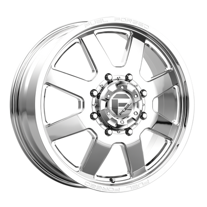 24x8.25 Fuel Forged FF09D Polished DUALLY Front Wheel 10x225 (105mm)