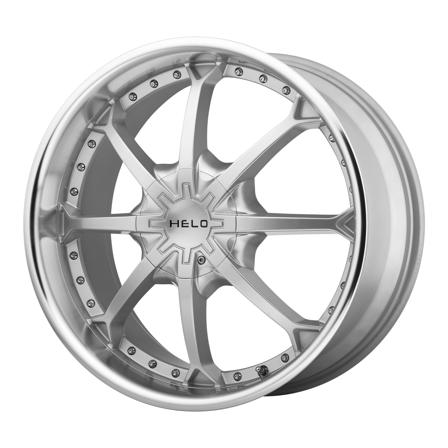 20x8.5 Helo HE871 Silver W/ Mach Lip Wheel 6x135/6x5.5 (15mm)