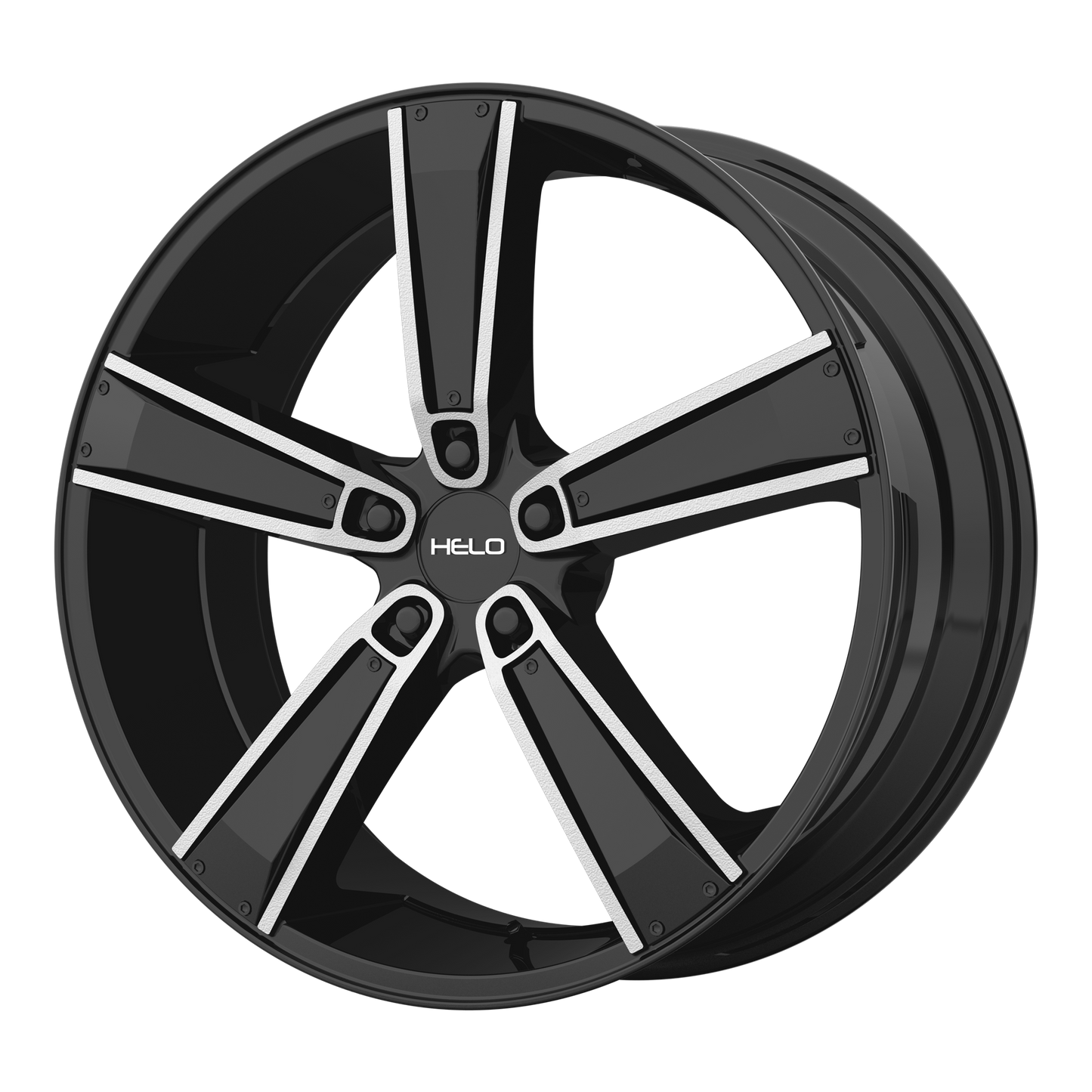 20x8.5 Helo HE899 Satin Blk Mach W/ Gloss Blk & Chrome Ins Wheel 5x4.5 (38mm)