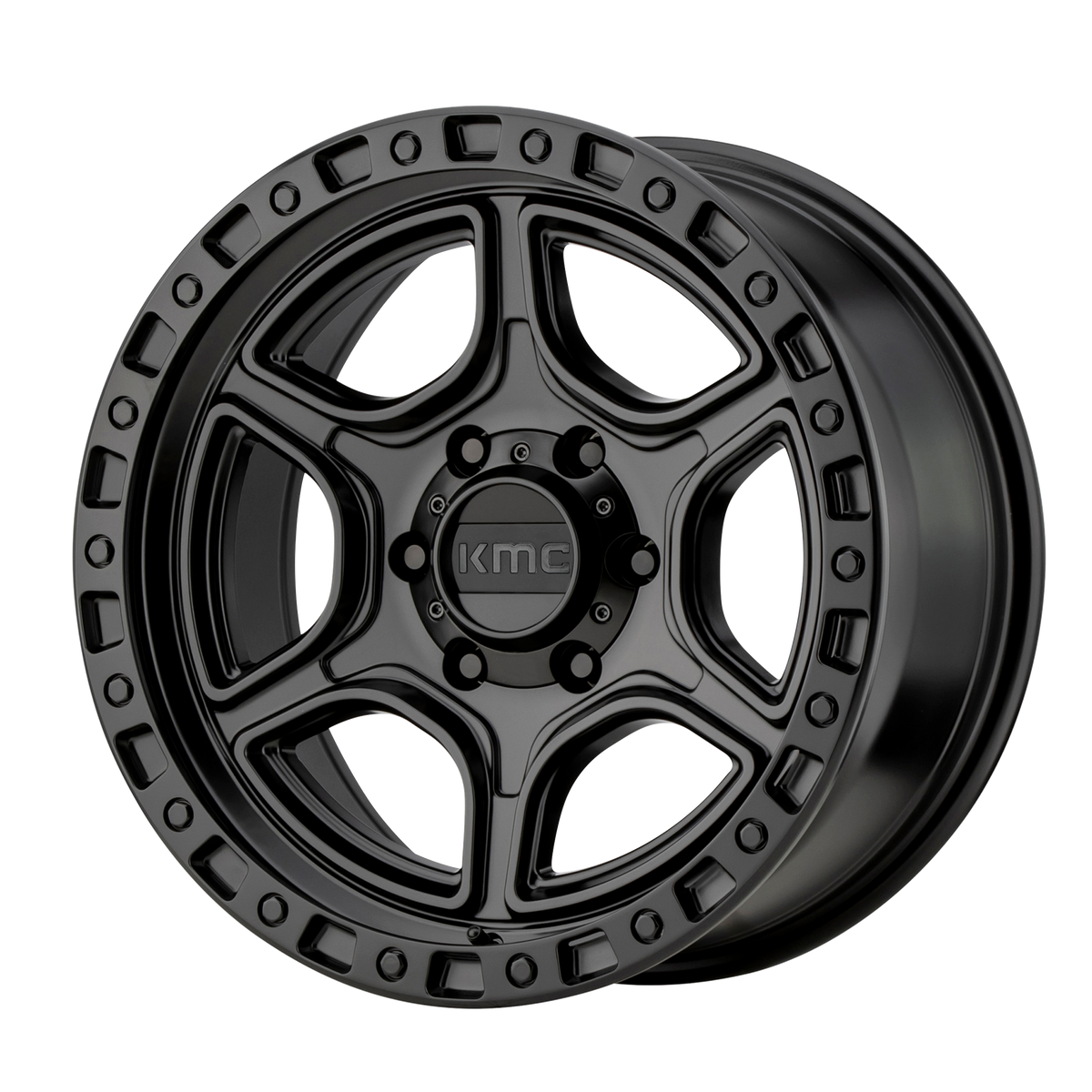 17x9 KMC KM539 PORTAL Satin Black Wheel 5x5 (-12mm)