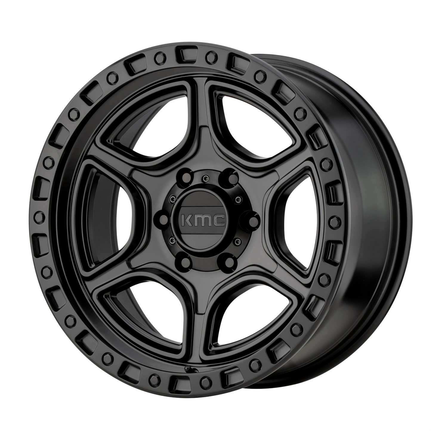 18x8.5 KMC KM539 PORTAL Satin Black Wheel 6x120 (18mm)