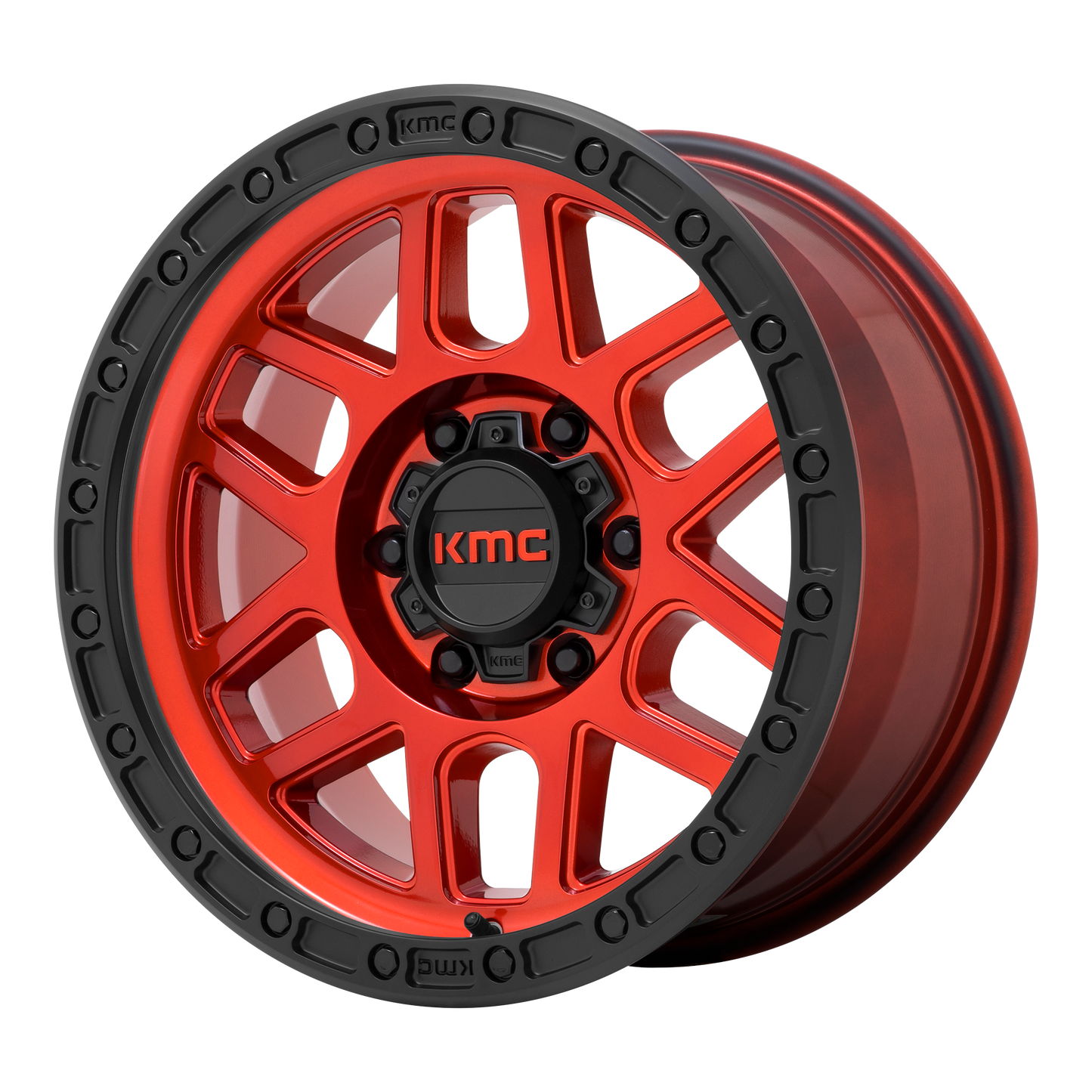 20x9 KMC KM544 MESA Candy Red With Black Lip Wheel 5x5 (0mm)