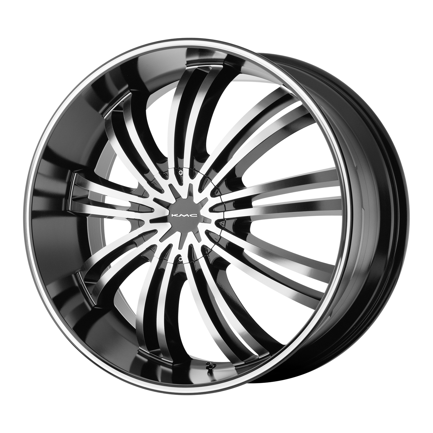 20x8.5 KMC KM682 SPIDER Gloss Black Machined Wheel 5x4.5/5x5 (35mm)