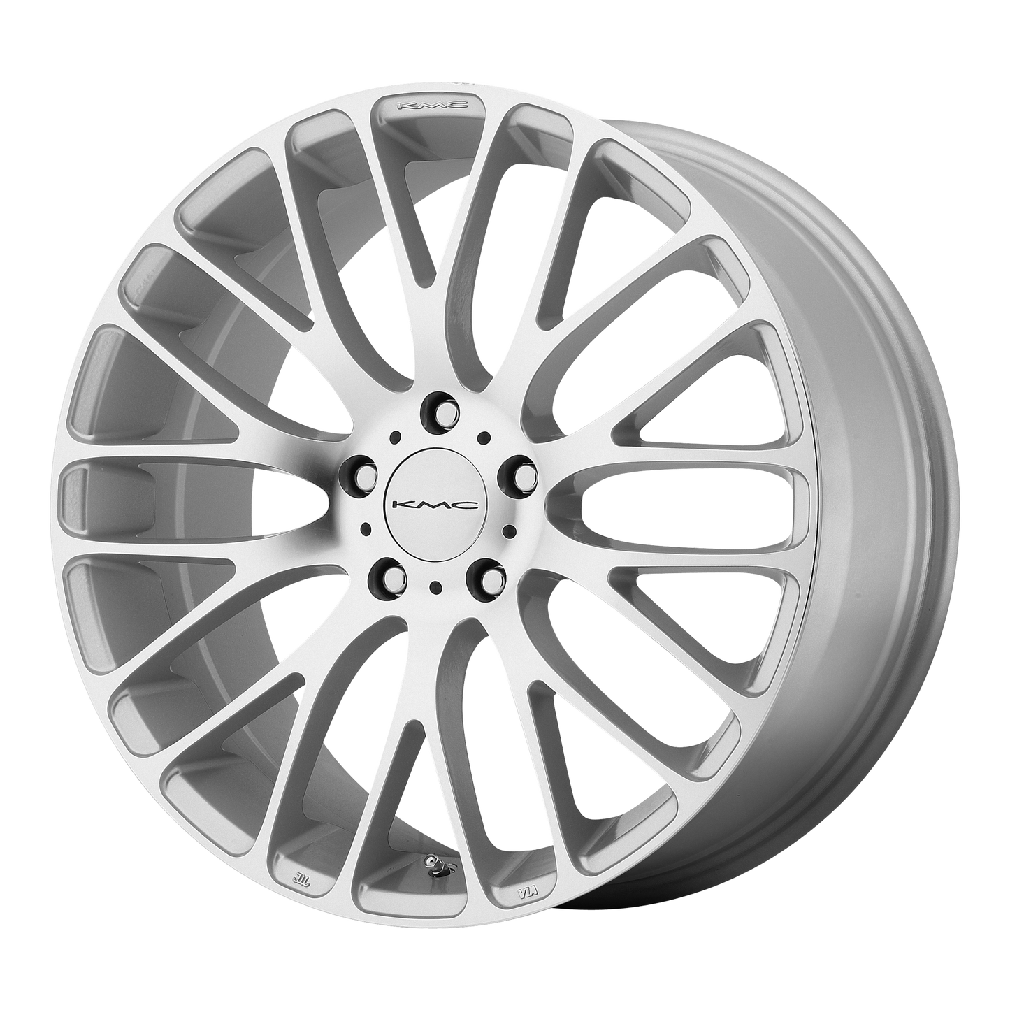 17x7 KMC KM693 MAZE Silver W/ Machined Face Wheel 5x108 (45mm)
