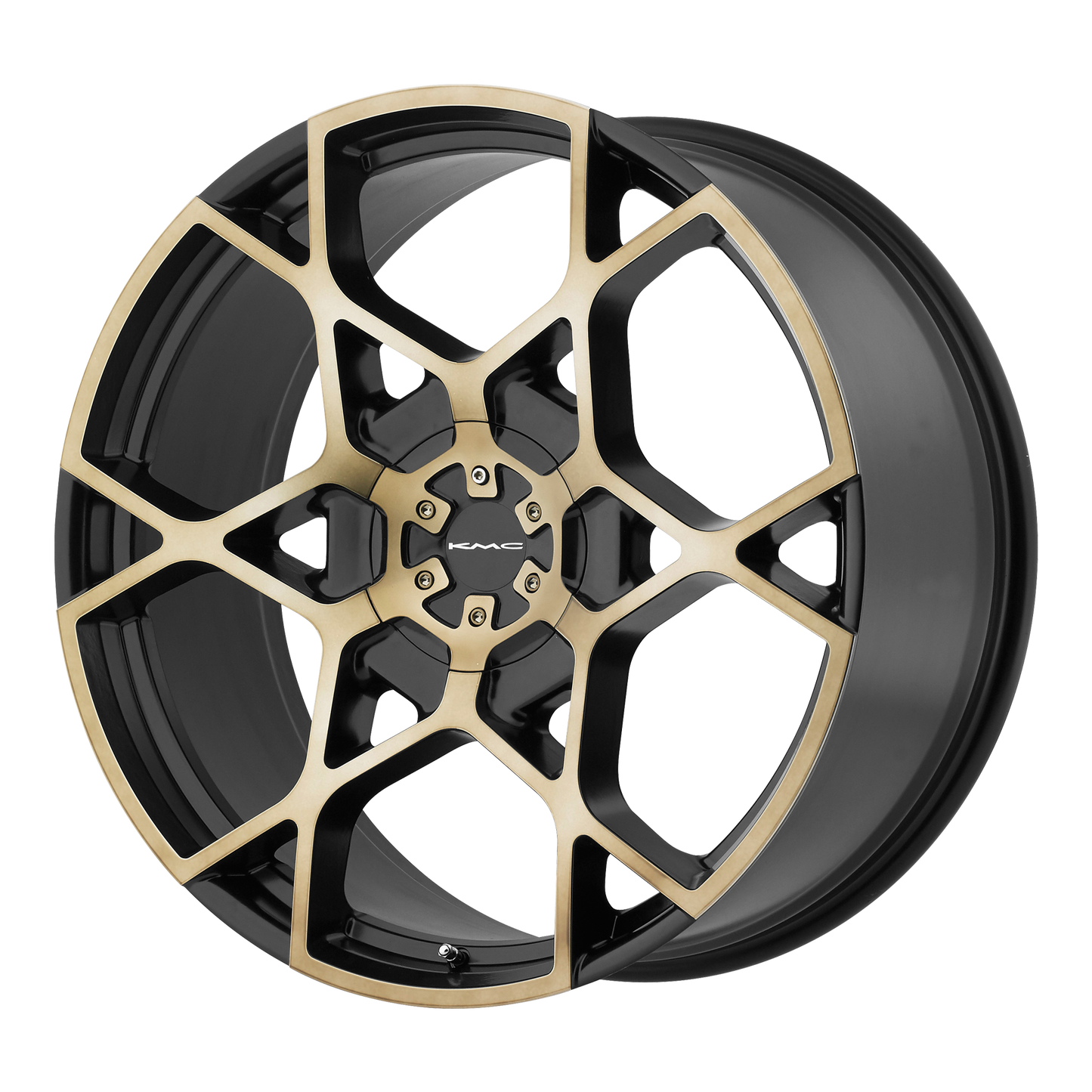 22x9 KMC KM695 Satin Black Machined Wheel 6x120/6x5.5 (15mm)