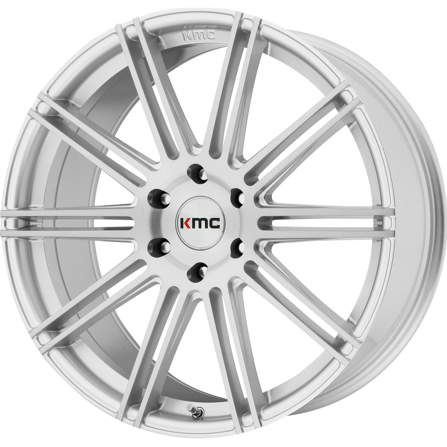 24x9.5 KMC KM707 CHANNEL Brushed Silver Wheel 6x135 (30mm)