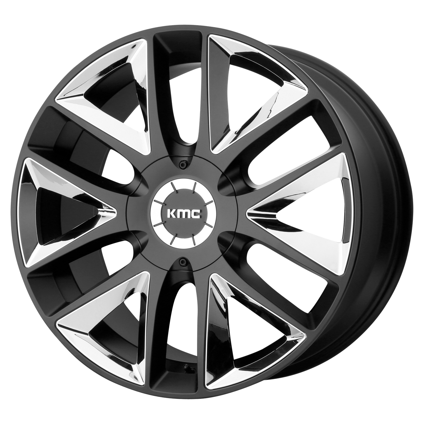 22x9.5 KMC KM710 TAKEDOWN Satin Black Chrome Inserts Wheel BLANK (30mm)