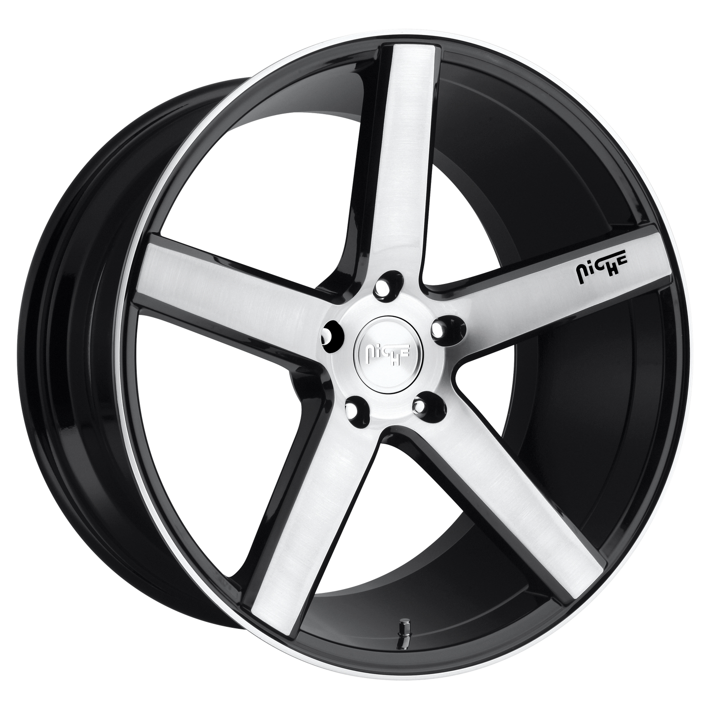 17x8 Niche M124 MILAN GLOSS BLACK BRUSHED Wheel 5x4.5 (40mm)