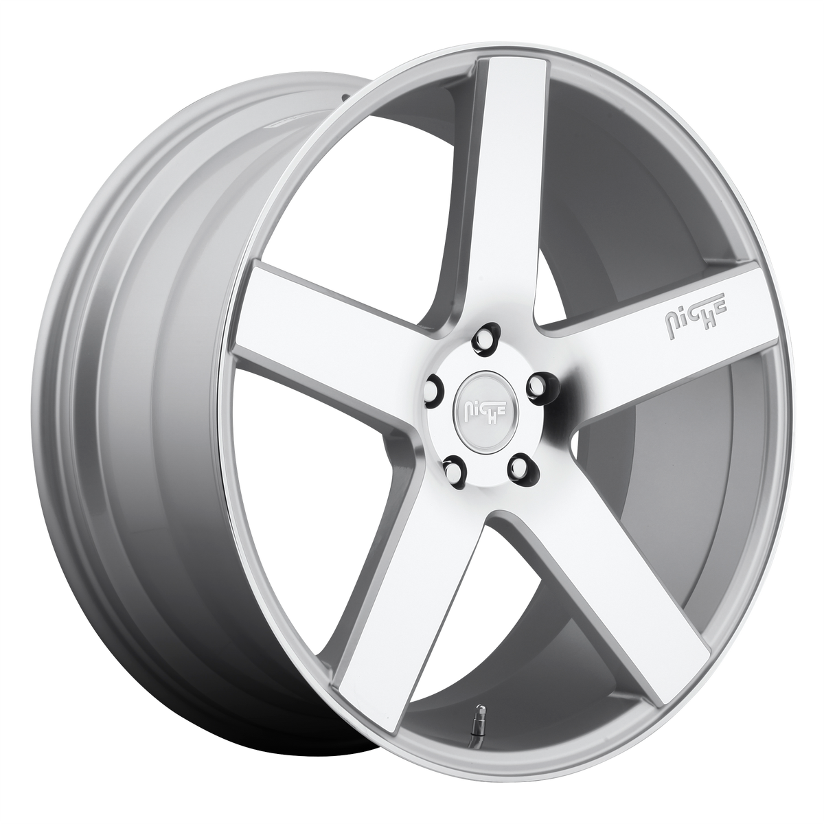 19x8.5 Niche M135 MILAN GLOSS SILVER MACHINED Wheel 5x112 (42mm)