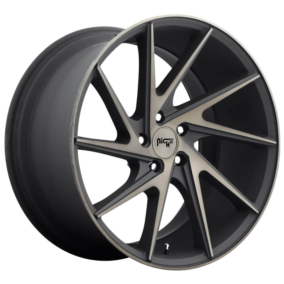 20x9 Niche M163 INVERT MATTE BLACK MACHINED RING Wheel 5x120 (35mm)