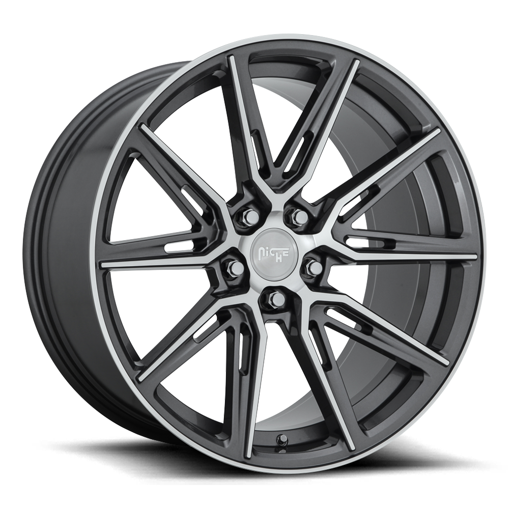 20x10.5 Niche M220 GEMELLO GLOSS ANTHRACITE MACHINED Wheel 5x4.5 (40mm)