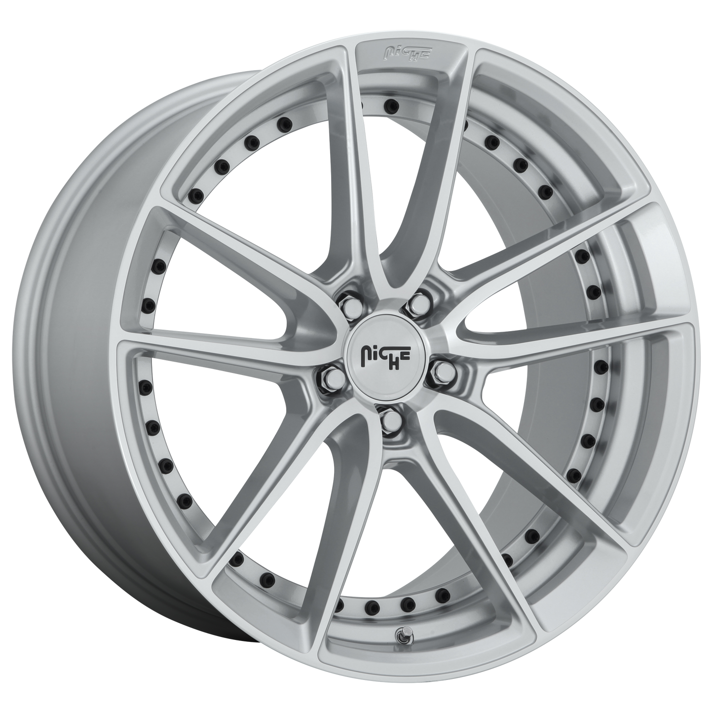 19x8.5 Niche M221 DFS GLOSS SILVER MACHINED Wheel 5x112 (42mm)