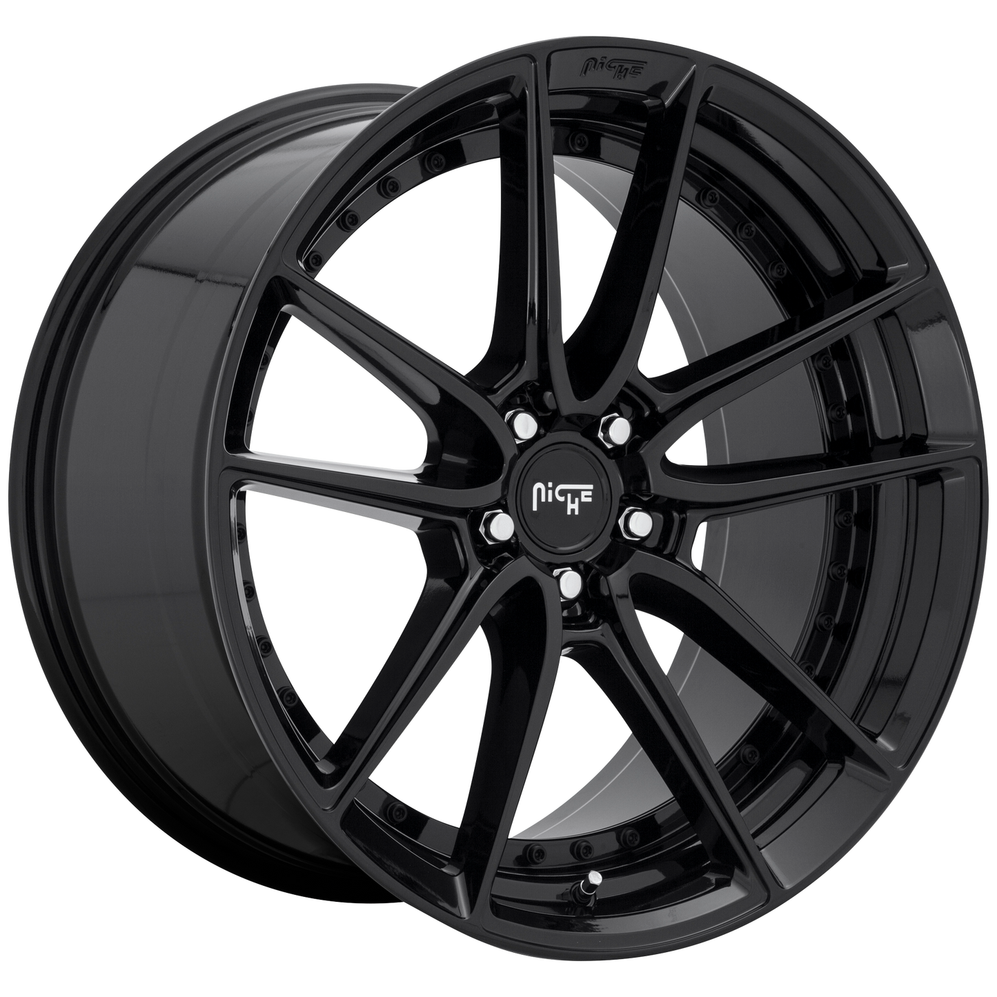 18x9.5 Niche M223 DFS GLOSS BLACK Wheel 5x112 (48mm)
