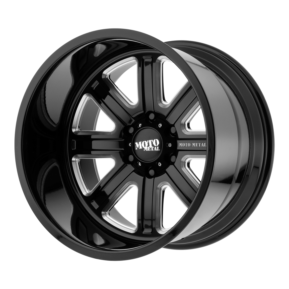 22x10 Moto Metal MO402 Gloss Black Milled Wheel 8x6.5 (-18mm)