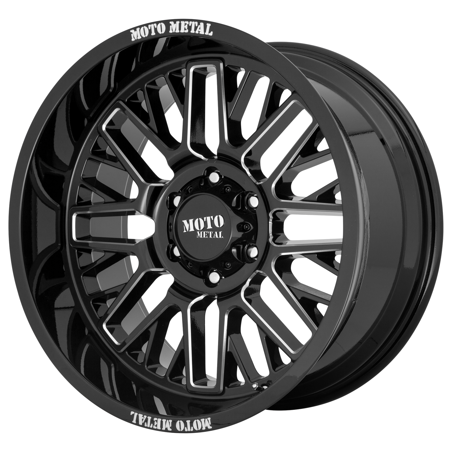 22x10 Moto Metal MO802 Gloss Black Milled Wheel 8x180 (-18mm)