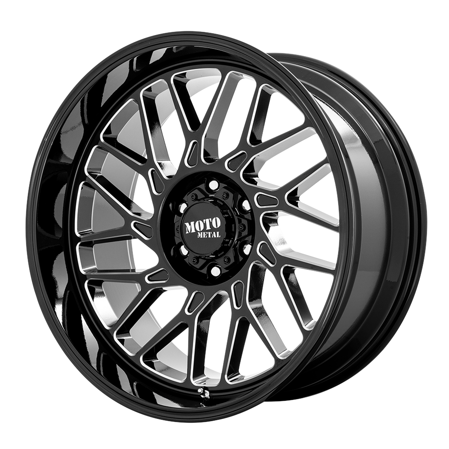 22x10 Moto Metal MO805 Gloss Black Milled Wheel 8x180 (-18mm)