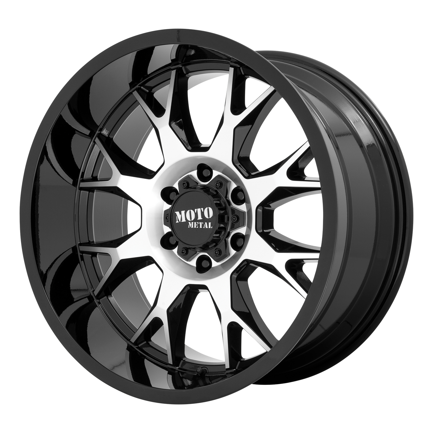22x12 Moto Metal MO806 Gloss Black Machined Wheel 8x170 (-44mm)