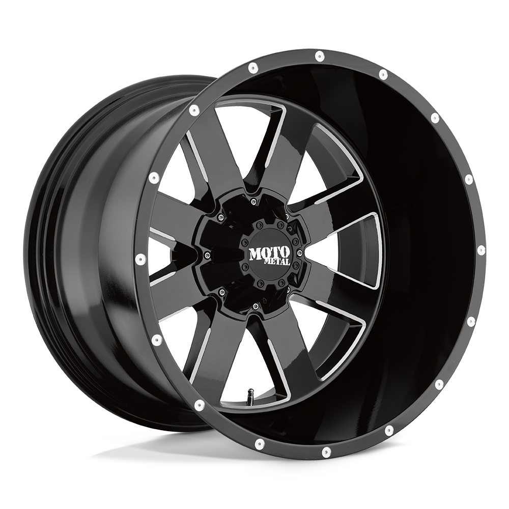18x9 Moto Metal MO962 Gloss Black Milled Wheel BLANK (0mm)
