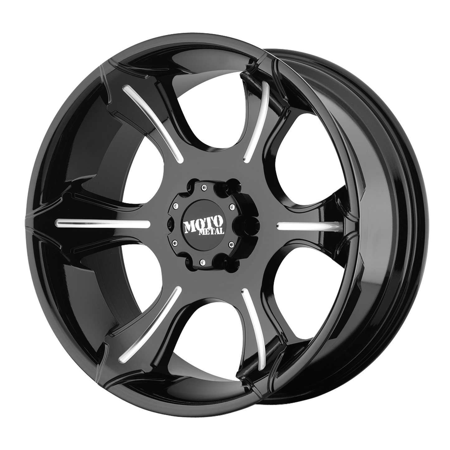 20x9 Moto Metal MO965 Gloss Black With Milled Spokes Wheel 5x5 (-12mm)