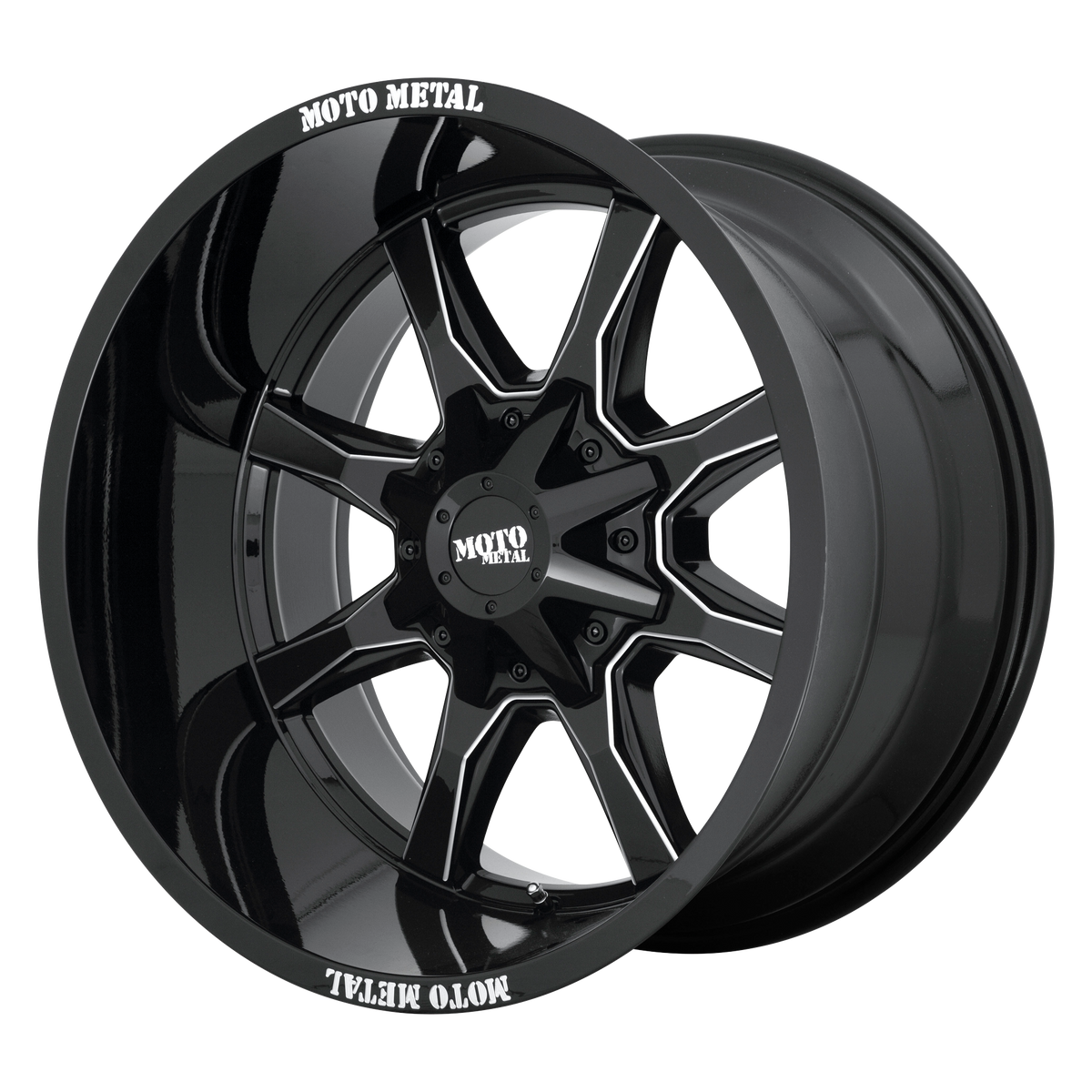 18x10 Moto Metal MO970 Gloss Black W/ Milled Spoke Wheel 8x170 (-24mm)