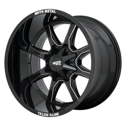 18x9 Moto Metal MO970 Gloss Black With Milled Spoke Wheel 5x5.5/5x150 (18mm)